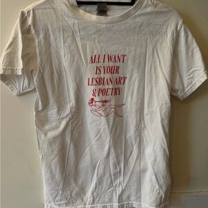 Gildan White Tee with Red Print